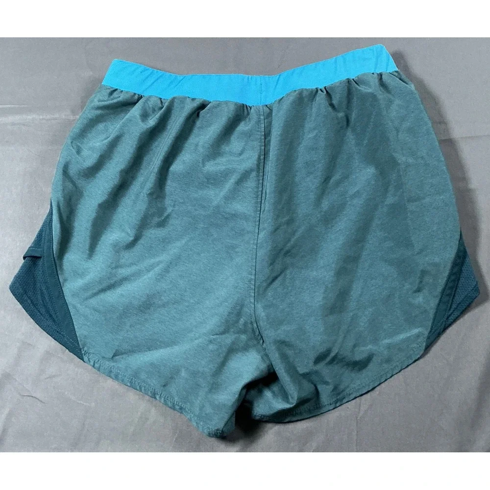 Under Armour Womens Fly By HeatGear Running Shorts Teal Blue Small Loose Fit